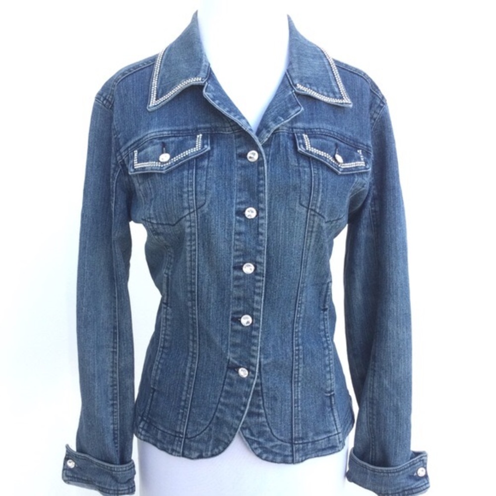 Christine Alexander Swarovski Crystal Denim Jacket